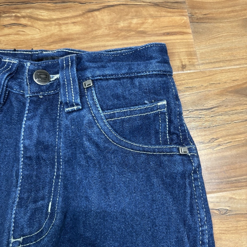 FUBU Denim Carpenter Pants Jeans Boy's 4 Blue Y2K Vintage Denim Wide Leg Baggy - Picture 3 of 9